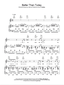 page one of Better Than Today (Piano, Vocal & Guitar Chords)