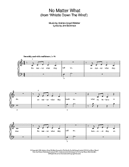 page one of No Matter What (from Whistle Down The Wind) (5-Finger Piano)