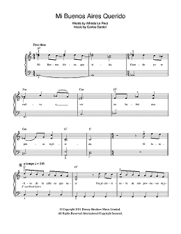 page one of Mi Buenos Aires Querido (Easy Piano)