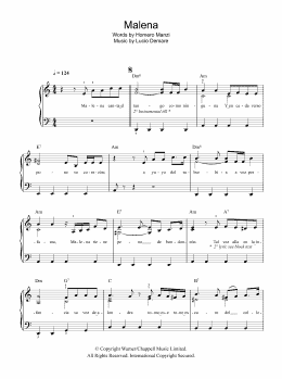page one of Malena (Easy Piano)