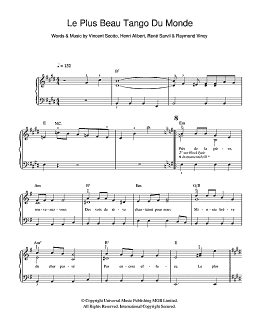 page one of Le Plus Beau Tango Du Monde (Easy Piano)