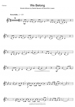 page one of We Belong (Clarinet Solo)