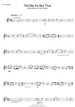 page one of Tell Me It's Not True (from Blood Brothers) (Alto Sax Solo)