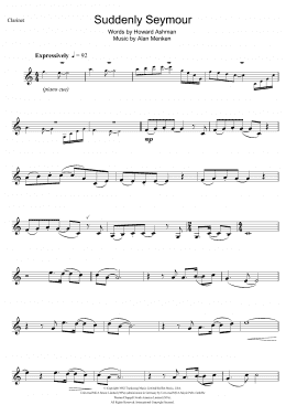 page one of Suddenly Seymour (from Little Shop of Horrors) (Clarinet Solo)