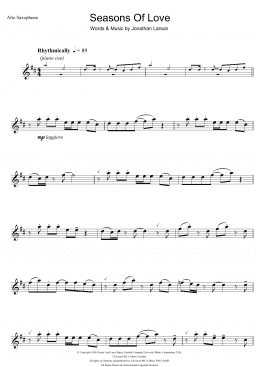 page one of Seasons Of Love (from Rent) (Alto Sax Solo)