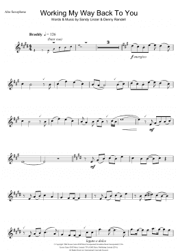 page one of Working My Way Back To You (Alto Sax Solo)