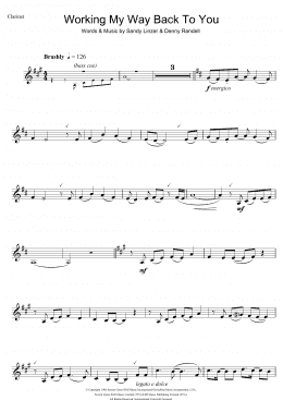 page one of Working My Way Back To You (Clarinet Solo)