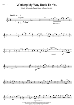 page one of Working My Way Back To You (Flute Solo)