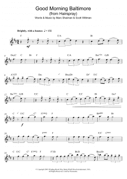 page one of Good Morning Baltimore (from Hairspray) (Alto Sax Solo)
