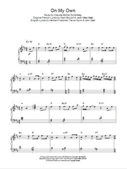 page one of On My Own (Piano Solo)