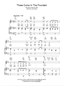 page one of Three Coins In The Fountain (Piano, Vocal & Guitar Chords)