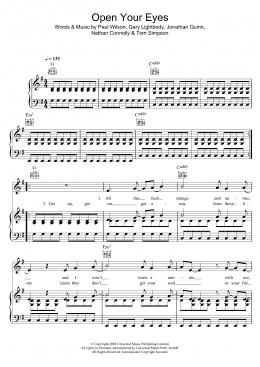 page one of Open Your Eyes (Piano, Vocal & Guitar Chords)