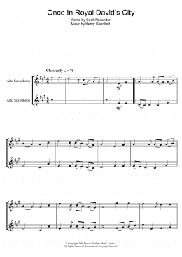 page one of Once In Royal David's City (Alto Sax Solo)