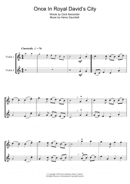 page one of Once In Royal David's City (Violin Duet)