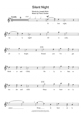 page one of Silent Night (Flute Solo)