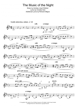 page one of The Music Of The Night (from The Phantom Of The Opera) (Clarinet Solo)