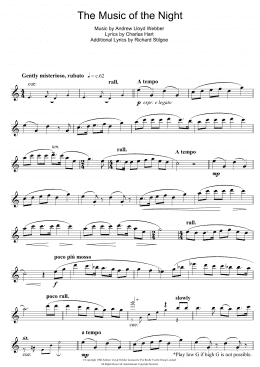 page one of The Music Of The Night (from The Phantom Of The Opera) (Flute Solo)