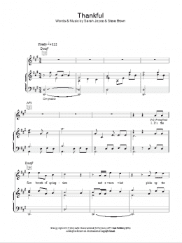 page one of Thankful (Piano, Vocal & Guitar Chords)