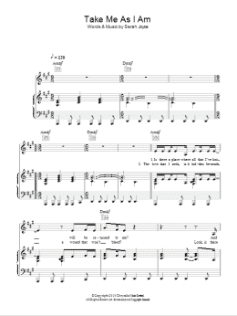 page one of Take Me As I Am (Piano, Vocal & Guitar Chords)