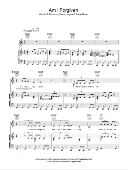 page one of Am I Forgiven (Piano, Vocal & Guitar Chords)