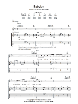 page one of Babylon (Guitar Tab)