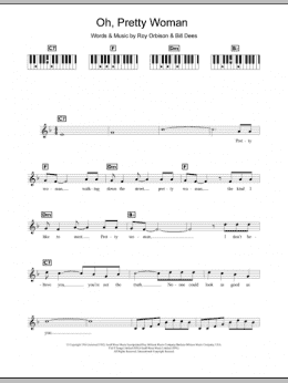 page one of Oh, Pretty Woman (Piano Chords/Lyrics)