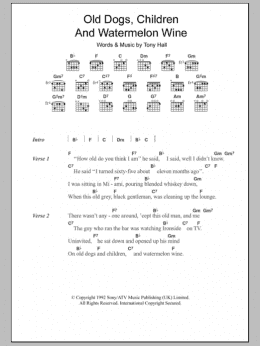 page one of Old Dogs, Children And Watermelon Wine (Guitar Chords/Lyrics)