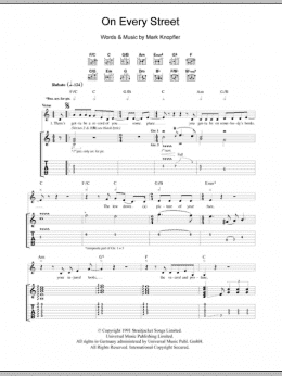 page one of On Every Street (Guitar Tab)