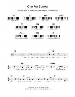 page one of One For Sorrow (Piano Chords/Lyrics)