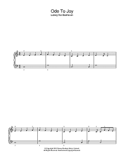 page one of Ode To Joy from Symphony No. 9, Fourth Movement (Beginner Piano)