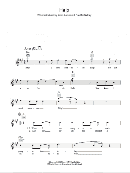 page one of Help! (Lead Sheet / Fake Book)