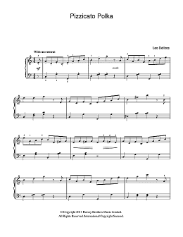 page one of Pizzicato Polka (from Sylvia) (Beginner Piano)