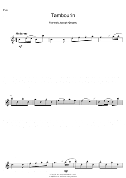 page one of Tambourin (Flute Solo)
