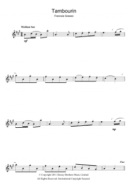 page one of Tambourin (Alto Sax Solo)