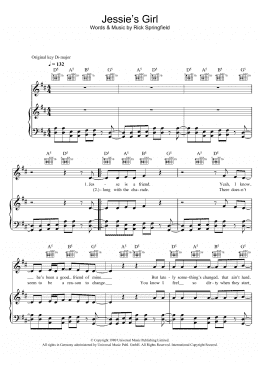 page one of Jessie's Girl (Piano, Vocal & Guitar Chords)