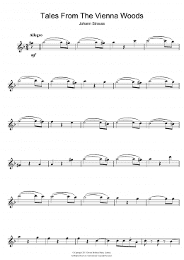 page one of Tales From The Vienna Woods (Flute Solo)
