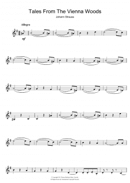 page one of Tales From The Vienna Woods (Clarinet Solo)