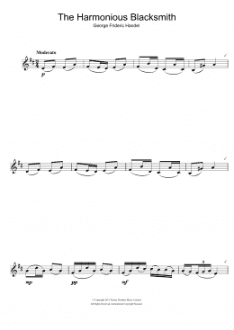 page one of The Harmonious Blacksmith (Clarinet Solo)