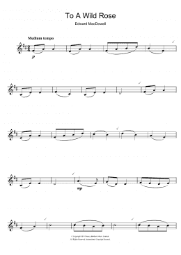 page one of To A Wild Rose (Clarinet Solo)