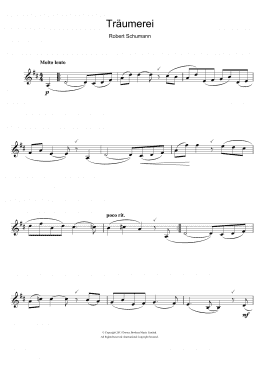 page one of Traumerei Op.15 No.7 (Clarinet Solo)
