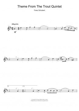 page one of Theme From The Trout Quintet (Die Forelle) (Flute Solo)