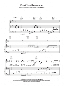 page one of Don't You Remember (Piano, Vocal & Guitar Chords)