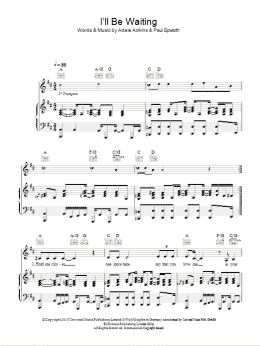 page one of I'll Be Waiting (Piano, Vocal & Guitar Chords)
