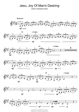 page one of Jesu, Joy Of Man's Desiring (Clarinet Solo)