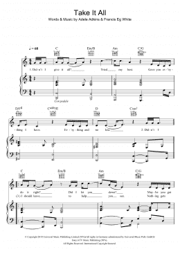 page one of Take It All (Piano, Vocal & Guitar Chords)
