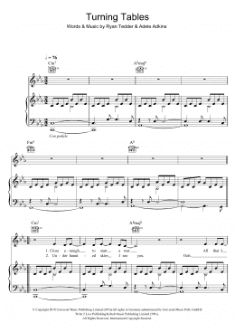 page one of Turning Tables (Piano, Vocal & Guitar Chords)
