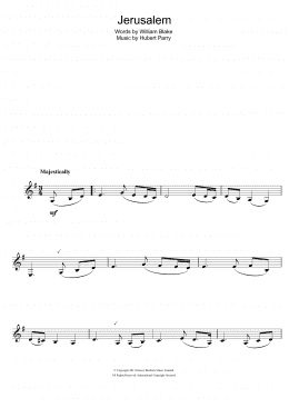 page one of Jerusalem (Clarinet Solo)