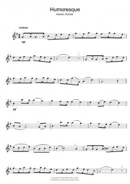 page one of Humoresque (Flute Solo)