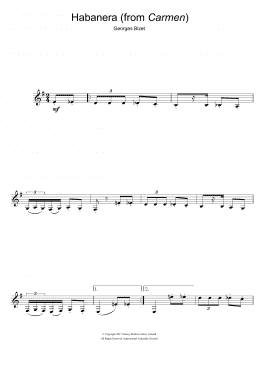 page one of Habanera (from Carmen) (Clarinet Solo)