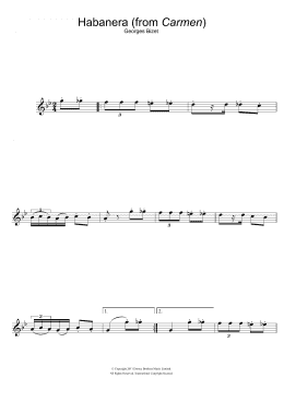 page one of Habanera (from Carmen) (Alto Sax Solo)